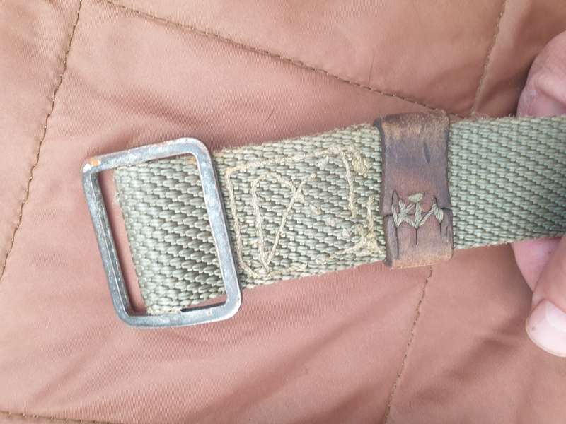 complete & intact older type genuine leather tab USSR era AK47 type weapon sling SWA/ Angola bushwar