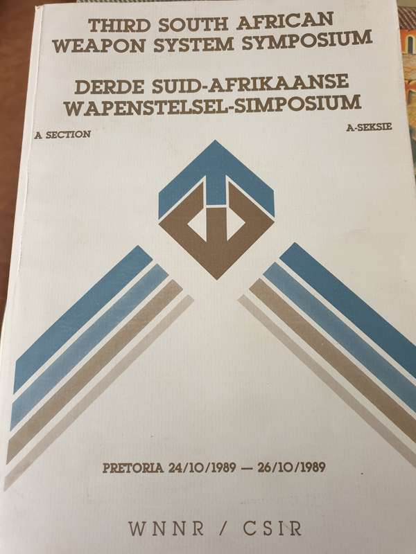 large (A4 size) CSIR and DENEL conference documents folder detail many defence projects circa 1989