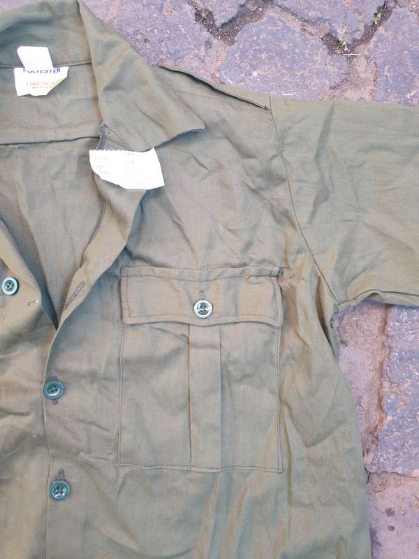new & unused unknown RSA made s/sleeve medium size uniform shirt - possibly ex bantustan homelands