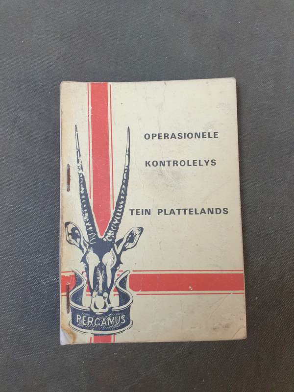 good used condition small A6 size Afrikaans Language 80s era SWATF COIN aide memoire guide book
