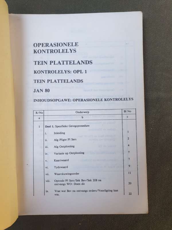 good used condition small A6 size Afrikaans Language 80s era SWATF COIN aide memoire guide book