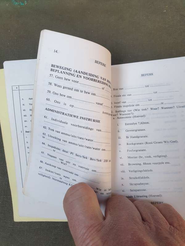 good used condition small A6 size Afrikaans Language 80s era SWATF COIN aide memoire guide book