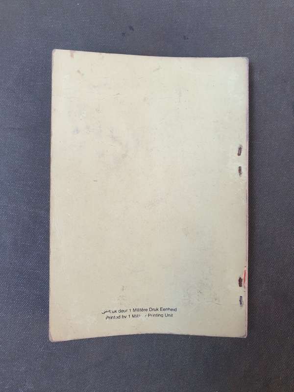 good used condition small A6 size Afrikaans Language 80s era SWATF COIN aide memoire guide book