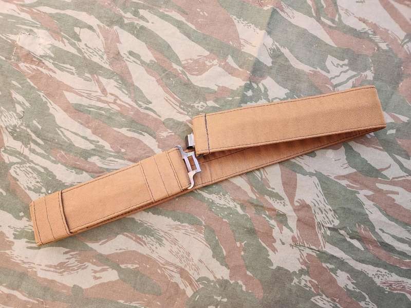 new & unused SADF era MP issued (stiff) pistol belt in nutria CORDURA to fit max waist size 42 inch