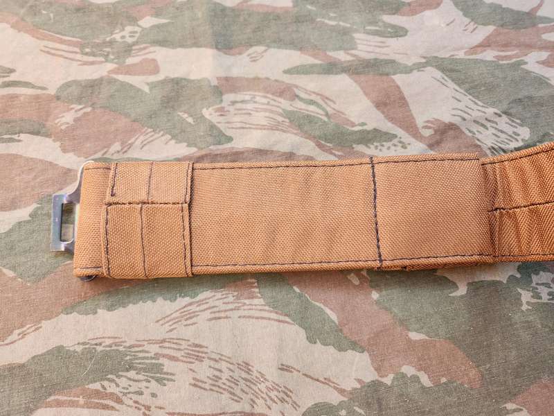 new & unused SADF era MP issued (stiff) pistol belt in nutria CORDURA to fit max waist size 42 inch