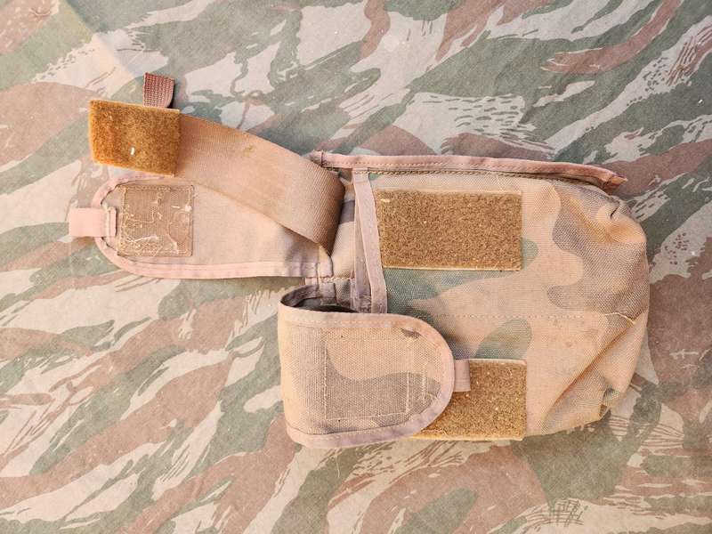scarce double (holds four R4 mags) flap patt 90 "cabbage patch" camo mag pouch in good used condion