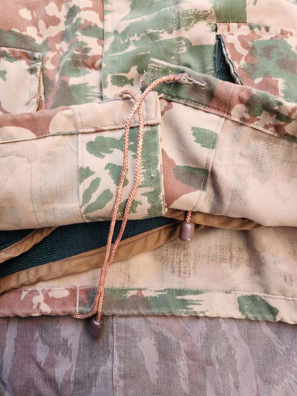 rare (measures 60 cm across chest) SAP 1st patt LARGE bush-jacket with original green faux-fur liner