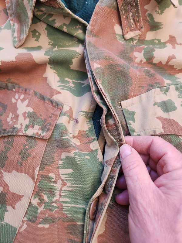 rare (measures 60 cm across chest) SAP 1st patt LARGE bush-jacket with original green faux-fur liner