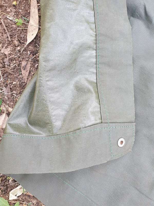 as new & unused Rhodesian era Army issue heavy duty PVC/vinyl olive green poncho very good condition