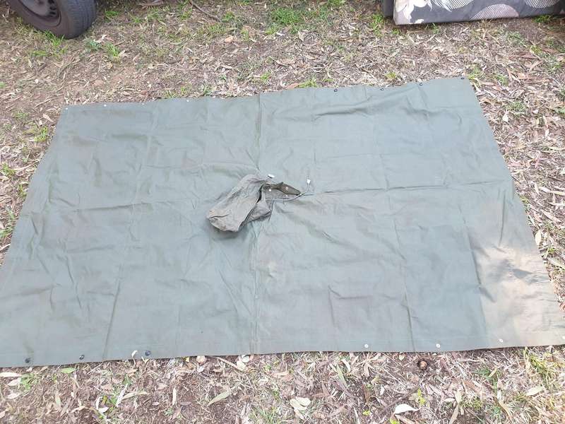 as new & unused Rhodesian era Army issue heavy duty PVC/vinyl olive green poncho very good condition