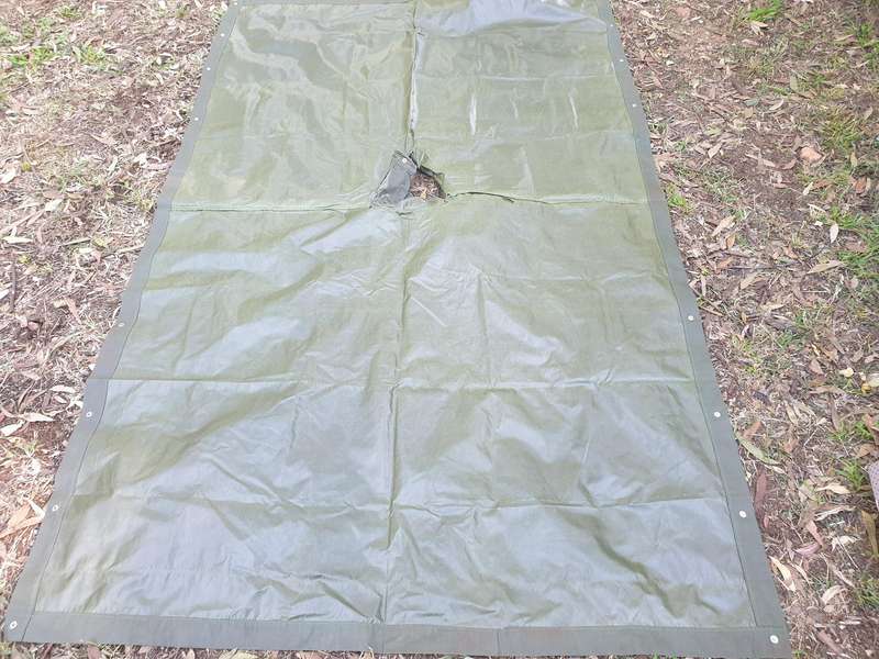 as new & unused Rhodesian era Army issue heavy duty PVC/vinyl olive green poncho very good condition