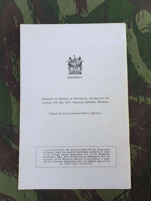 original used intact good condition Rhod era Govt publication about local African culture A5 size