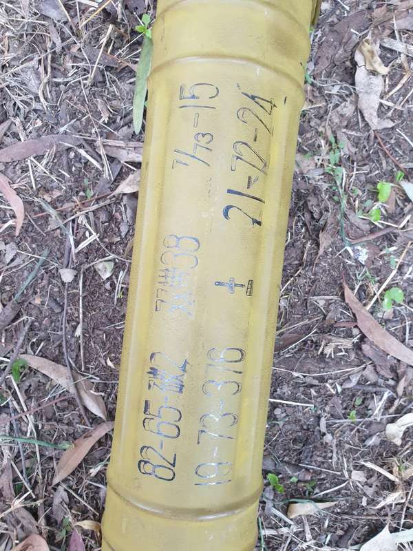 SWA/Angola & Rhodesia Border war era enemy used empty metal Chinese B-10 type ammo tube as per pics