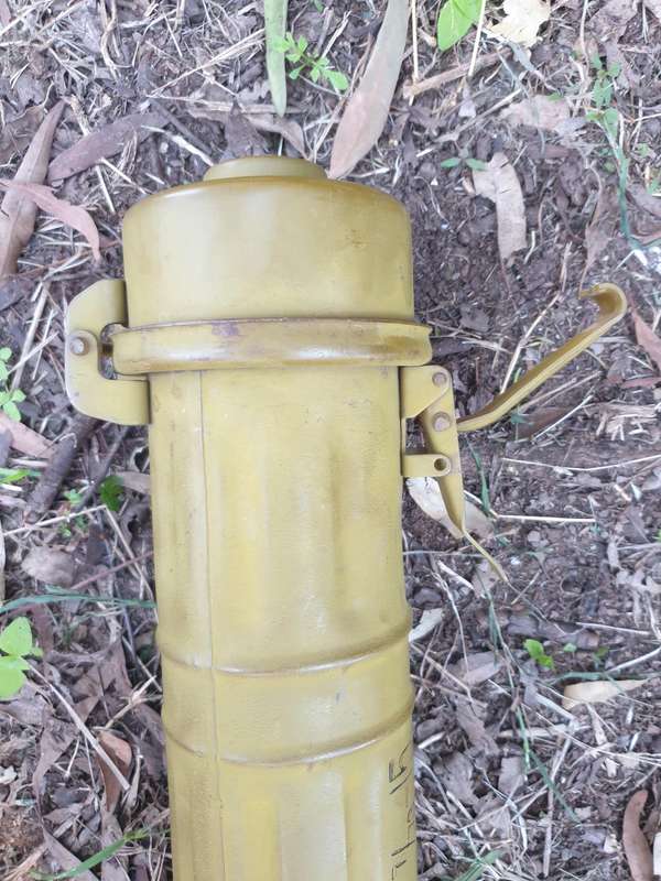 SWA/Angola & Rhodesia Border war era enemy used empty metal Chinese B-10 type ammo tube as per pics