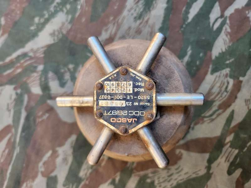 used SADF era JASCO "sputnik" head (only the head) for a VHF discone antenaee as typically mounted