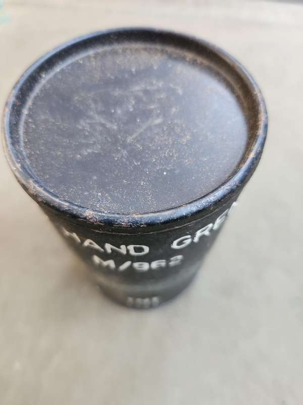 intact & 100% original complete EMPTY Rhod Army HE hand-grenade 2-piece ammo cardboard container