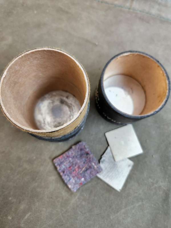 intact & 100% original complete EMPTY Rhod Army HE hand-grenade 2-piece ammo cardboard container