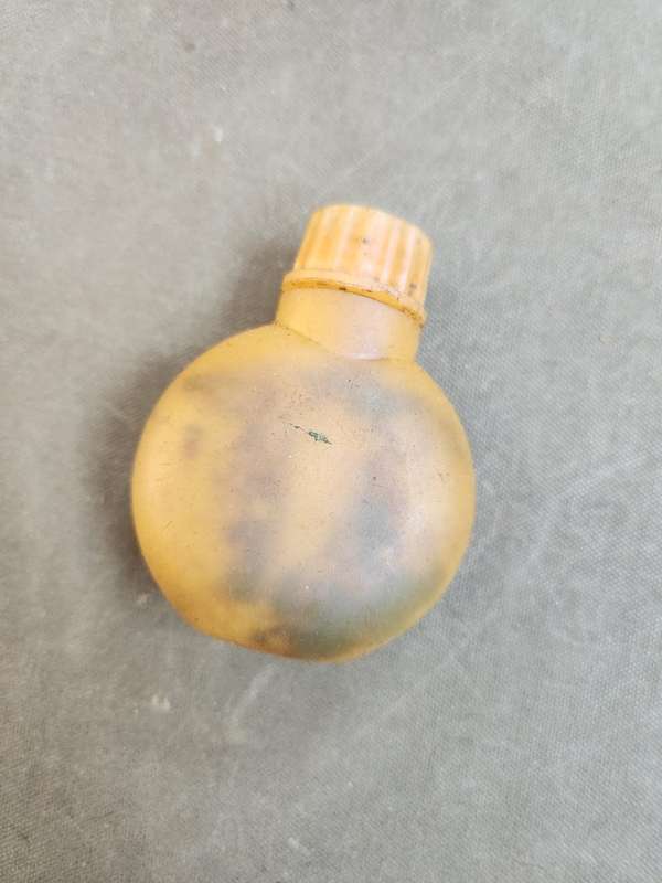 well used & aged original Rhod bushwar era terr war booty piece CHICOM type 56 AK plastic oil bottle