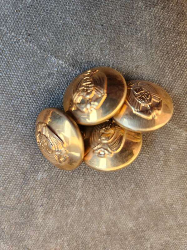 unused hard to find scarce & original 70s era "TPA" Transvaal brass/gilt tunic buttons old Tvl crest