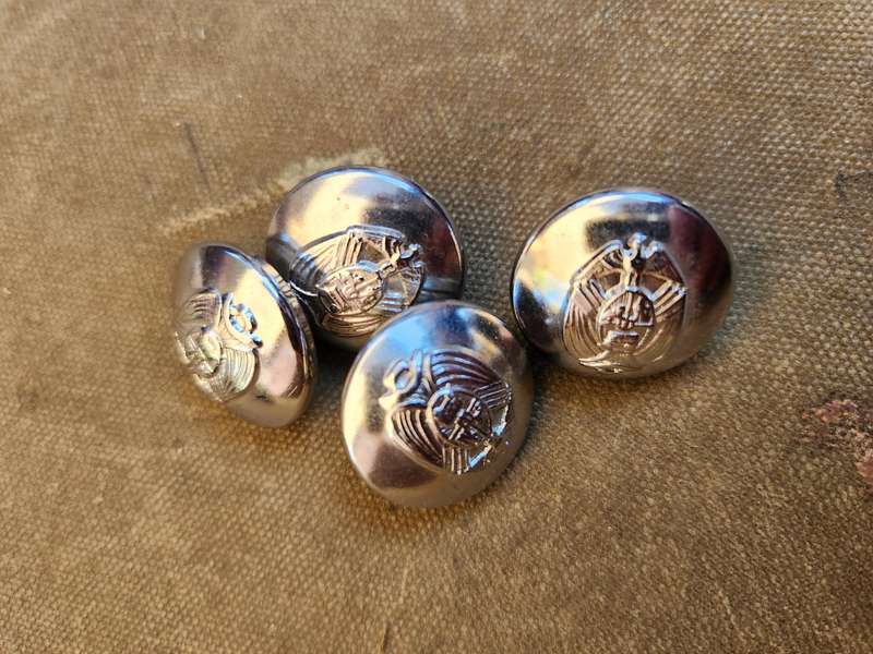 new hard to find scarce & original 80s era LARGE "TPA" Transvaal chrome tunic buttons old Tvl crest