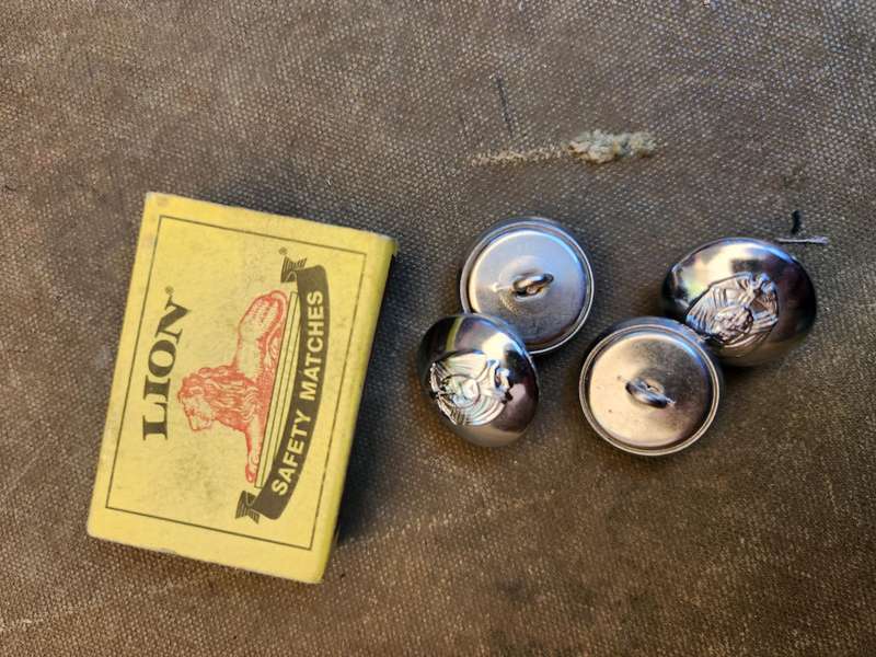 new hard to find scarce & original 80s era LARGE "TPA" Transvaal chrome tunic buttons old Tvl crest