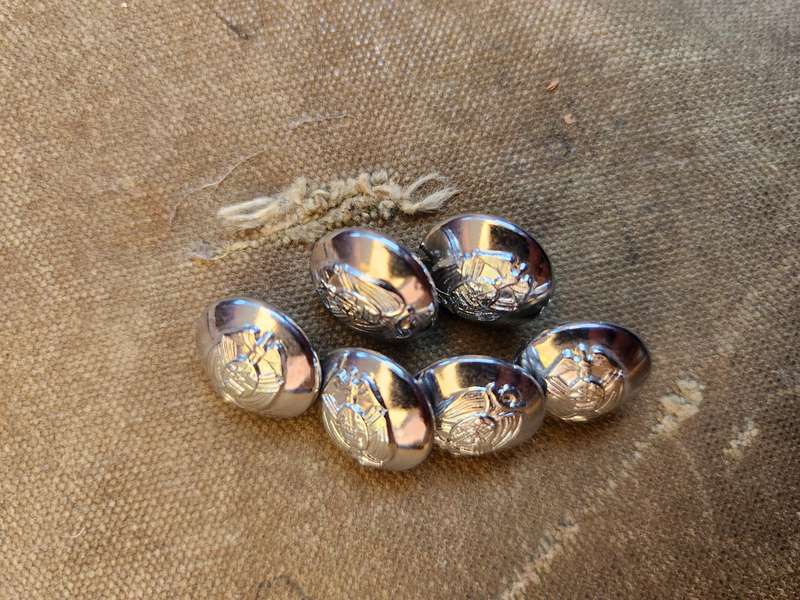 new hard to find scarce & original 80s era SMALL "TPA" Transvaal chrome tunic buttons old Tvl crest