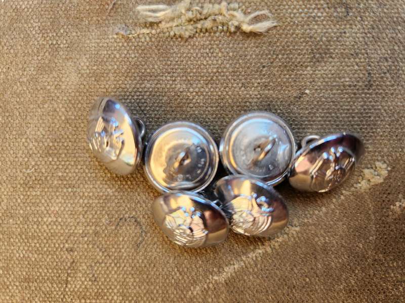 new hard to find scarce & original 80s era SMALL "TPA" Transvaal chrome tunic buttons old Tvl crest