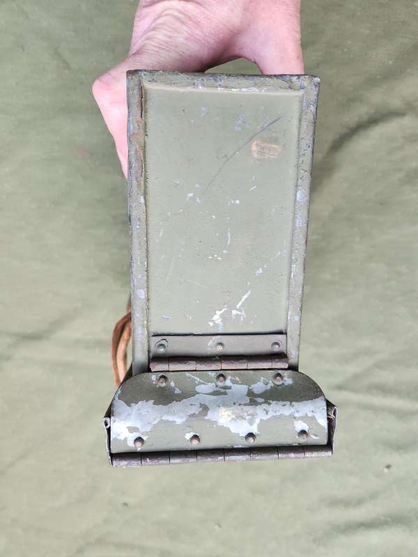 original post WW2 Vickers MMG machine gun ammo box - metal and leather - intact (see pics)