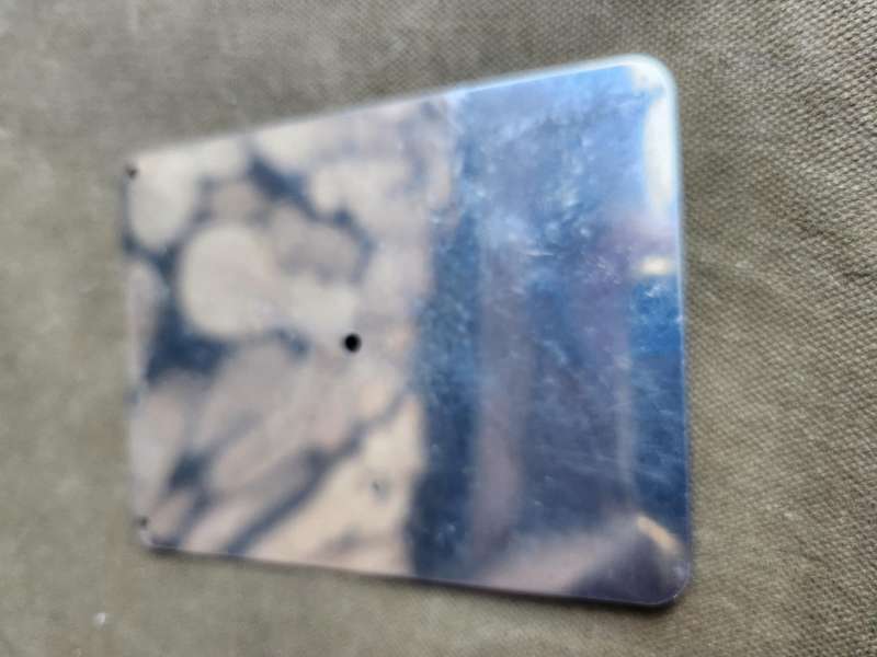 original SWA/Angola border war era SADF "troopy" issue stainless-steel shaving & signalling mirror
