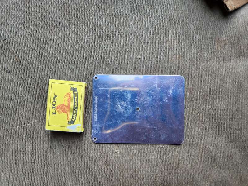 original SWA/Angola border war era SADF "troopy" issue stainless-steel shaving & signalling mirror