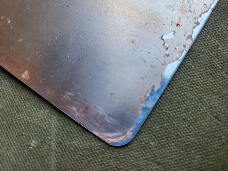 original SWA/Angola border war era SADF "troopy" issue stainless-steel shaving & signalling mirror