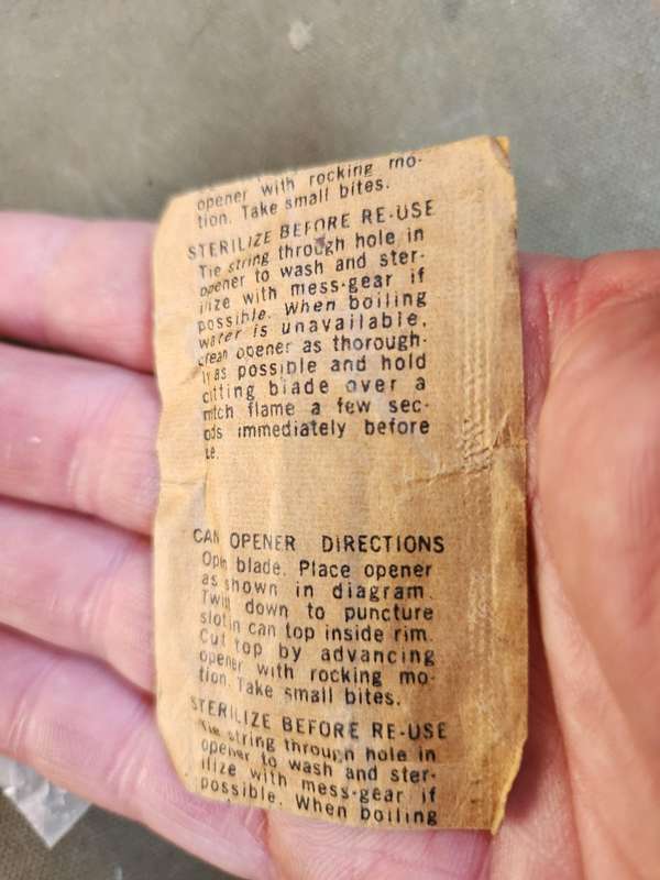 new & unused 100% original USGI type issue (Vietnam period?) p-38 type can opener in original packet