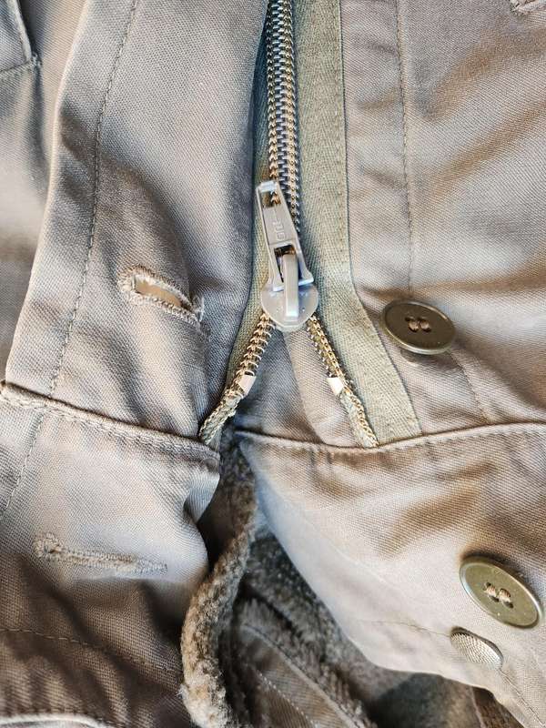 classic old-school 80s era favourite German grey moleskin cotton parka size large with full removabl
