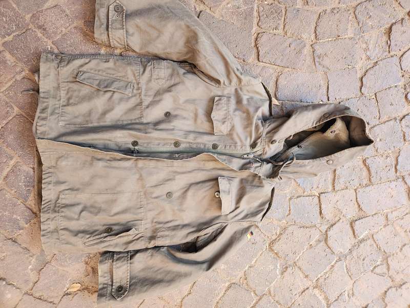 classic old-school 80s era favourite German grey moleskin cotton parka size large with full removabl