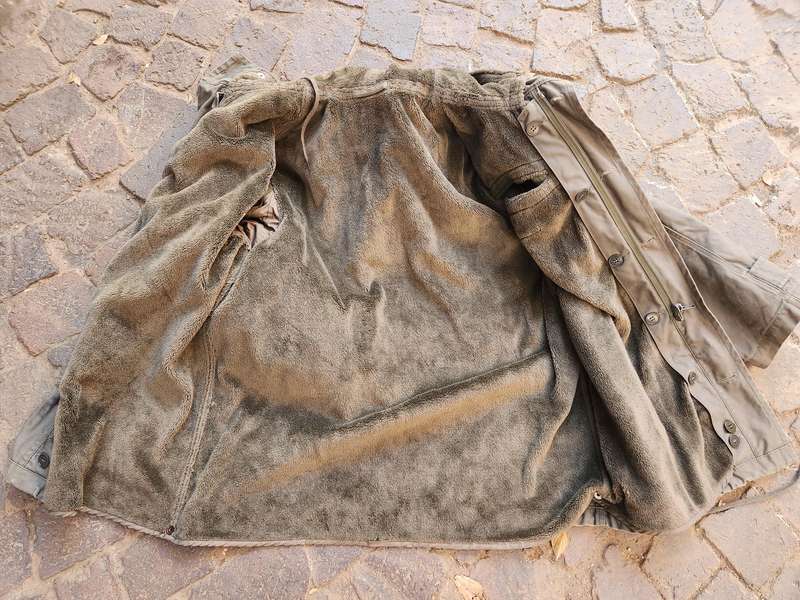 classic old-school 80s era favourite German grey moleskin cotton parka size large with full removabl