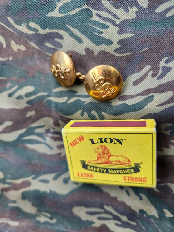 unused hard to find scarce & original SADF period SAMS Officers mess dress buttons pair on chain
