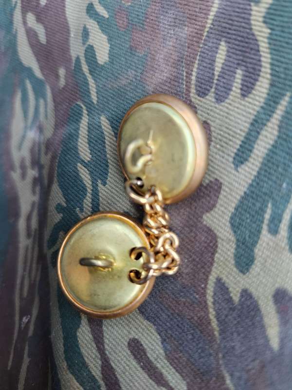 unused hard to find scarce & original SADF period SAMS Officers mess dress buttons pair on chain