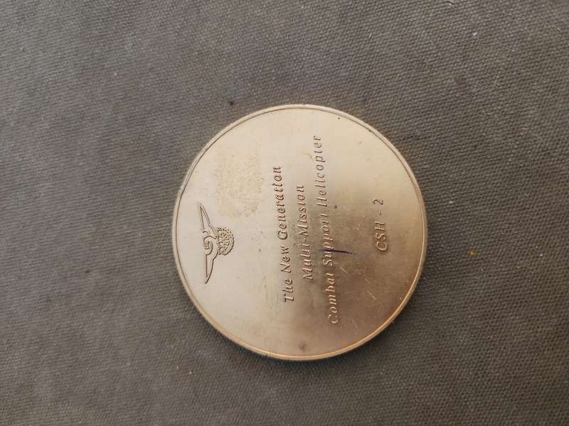 scarce & hard to find ATLAS aircraft corporation CSH-2 ROOIVALK heli coin in great clean cond.