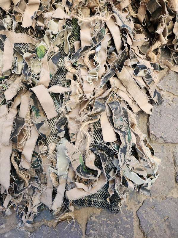 good used condition quality (COS) medium size sniper ghillie top custom garnish added with mesh base