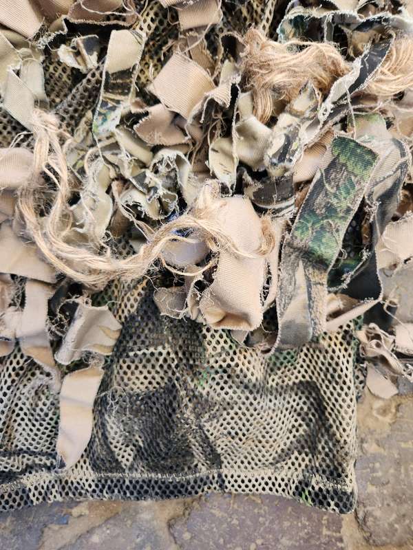 good used condition quality (COS) medium size sniper ghillie top custom garnish added with mesh base