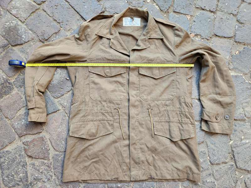 good clean used condition SADF era SA army issue ( tri-angle flap pocket type) nutria bush-jacket