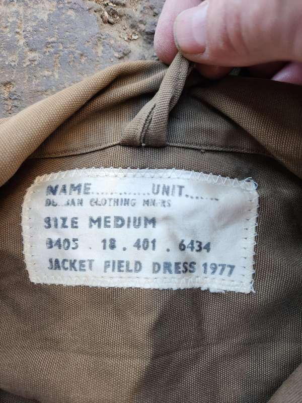 good clean used condition SADF era SA army issue ( tri-angle flap pocket type) nutria bush-jacket