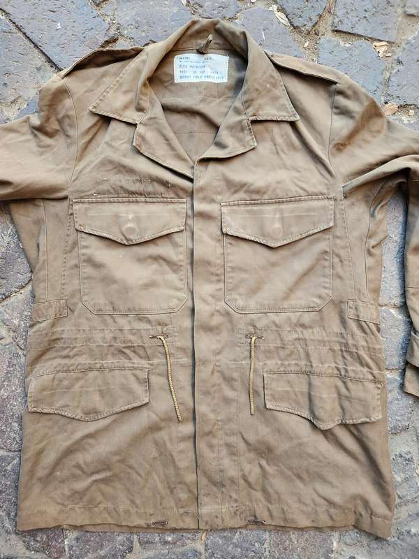 good clean used condition SADF era SA army issue ( tri-angle flap pocket type) nutria bush-jacket