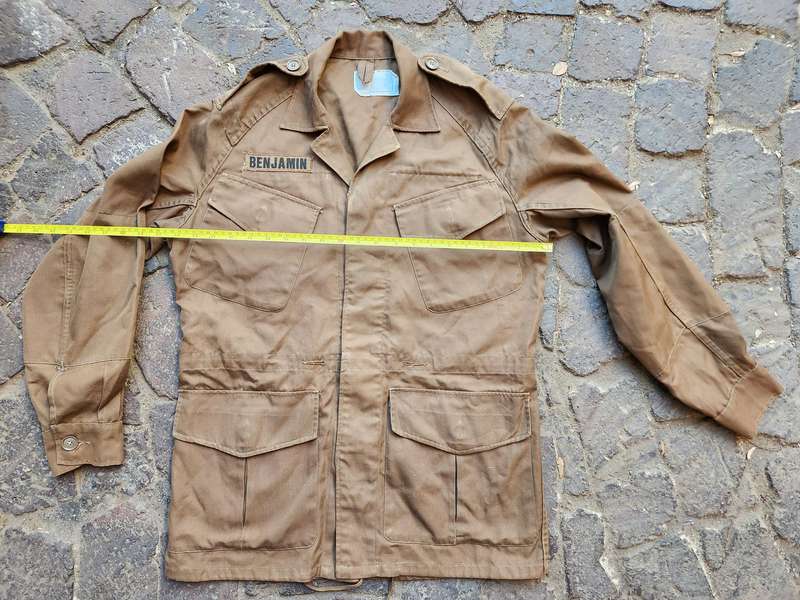good clean used (named) SADF era SA army issue early type (slanted top pockets) nutria bush-jacket