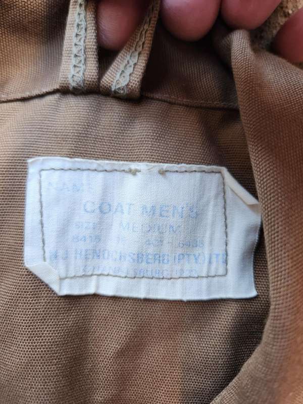 good clean used (named) SADF era SA army issue early type (slanted top pockets) nutria bush-jacket