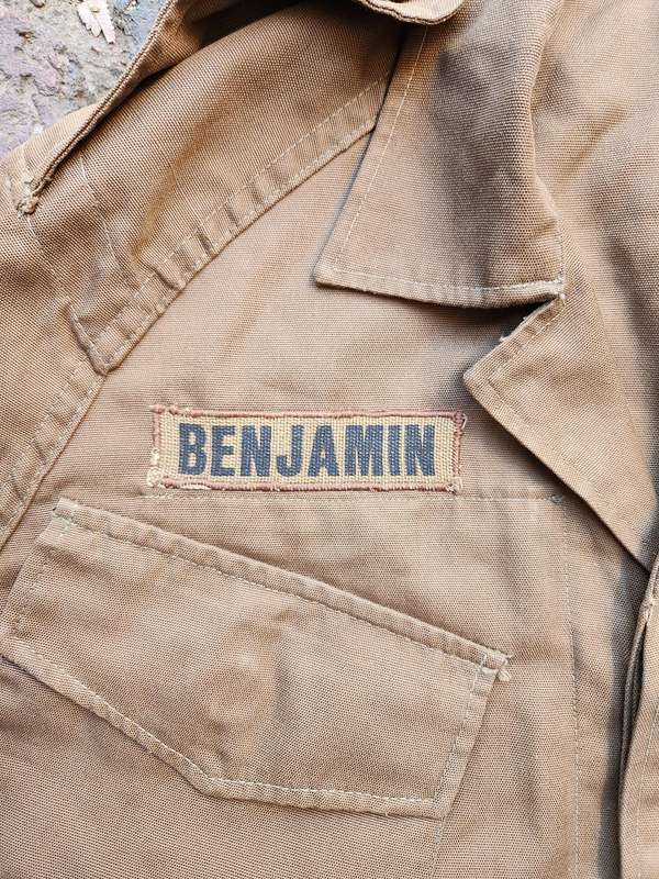 good clean used (named) SADF era SA army issue early type (slanted top pockets) nutria bush-jacket
