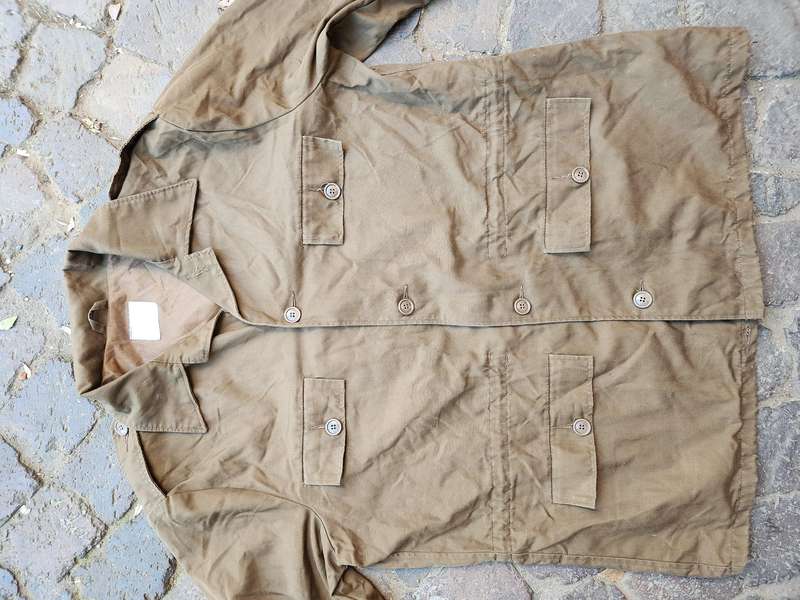 good clean used condition SADF era SA Army issue "PF" lined type nutria bush-jacket size Large