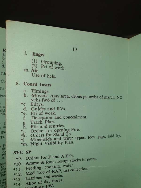 scarce -good clean used condition original Zimbabwe staff college aide memoir for battle group cmdrs