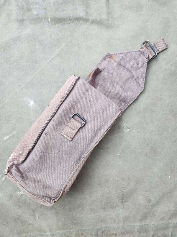 RSA made for UNITA used condition basic canvas "donkey brown" colour double AK47 mag belt loop pouch