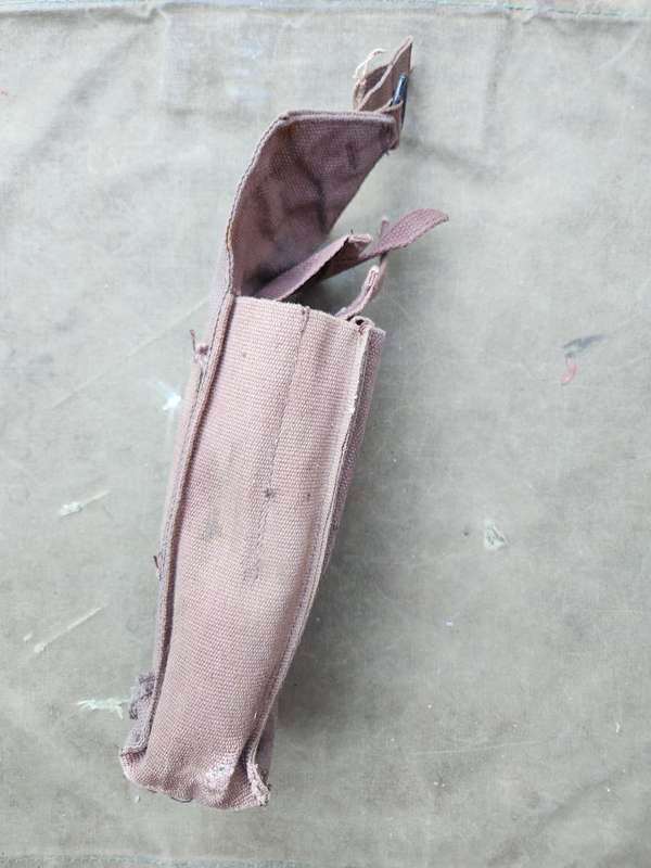 RSA made for UNITA used condition basic canvas "donkey brown" colour double AK47 mag belt loop pouch